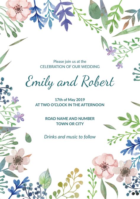 Free editable wedding invitation